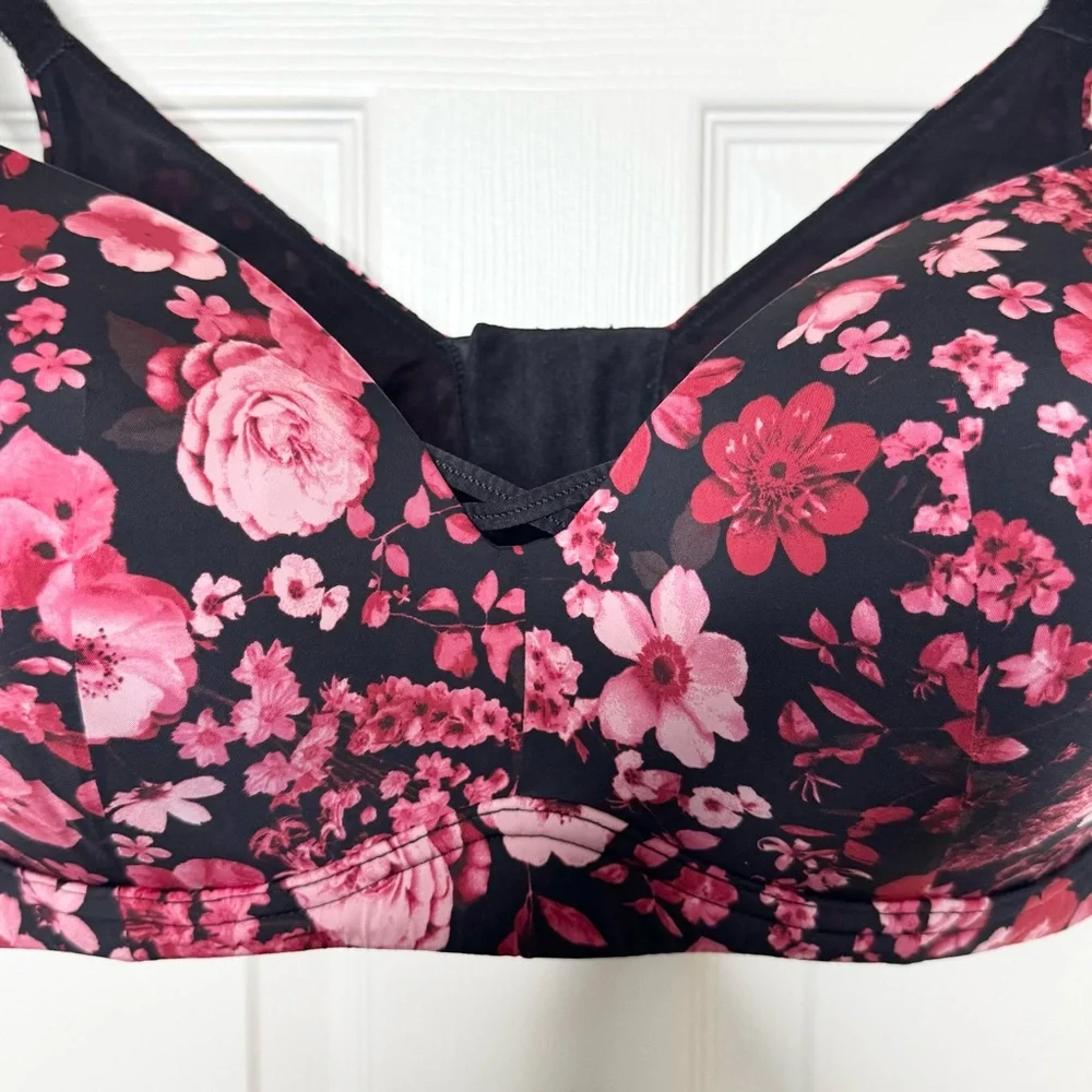 Torrid Curve Dream 360 Back Smoothing Wire-Free Push-Up Bra Floral Size 46DD - Picture 4 of 13